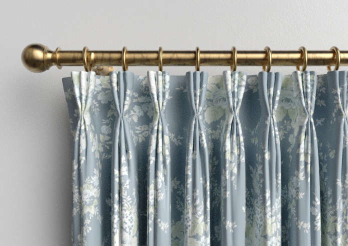 Shabby Chic by Rachel Ashwell Garden Floral, Dusky Blue - Made to Measure Curtains - Image 11